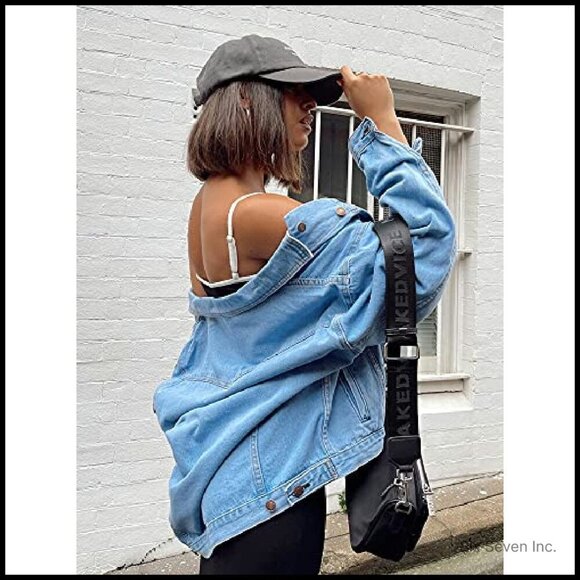 Oversized Denim Jacket Vintage Boyfriend Fit Y2K Chic Long Sleeve Coat - Picture 6 of 8